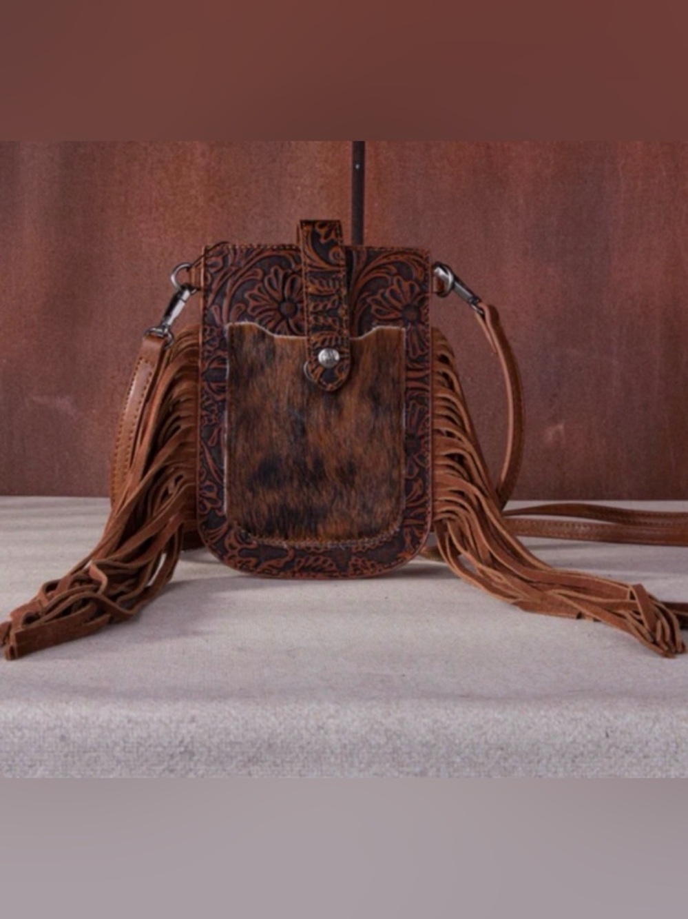 Montana West Fringed Western Crossbody Bag in Brown